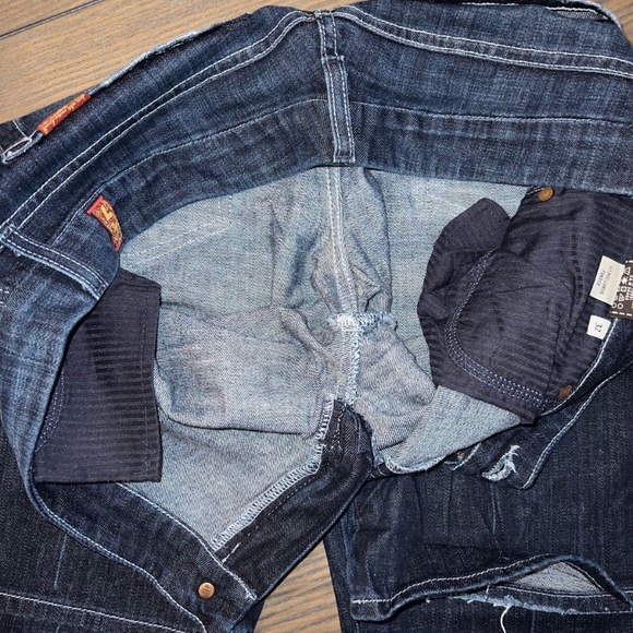 7 For All Mankind A Frame Jeans Womens 32 Dark Wash Denim Blue Bootcut NEW - Picture 8 of 8